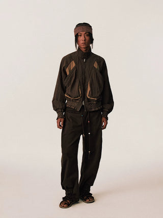 [CONP] Pleated Spliced Crinkle Nylon Jacket