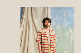 [CULTUM] Striped Cuban Collar Shirt