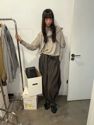 [NeverSeez] High-neck Color-block Knit Sweater