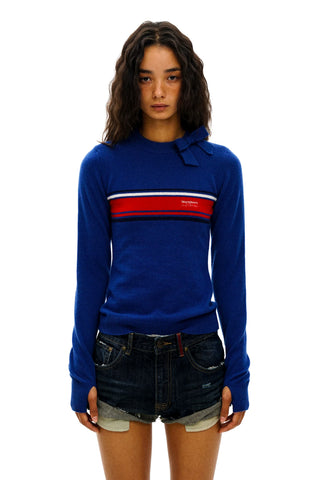[Moromoro2] Bow Stripe Sweater