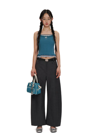 [moromoro2] Bow Lace Fake Layered Cami Top