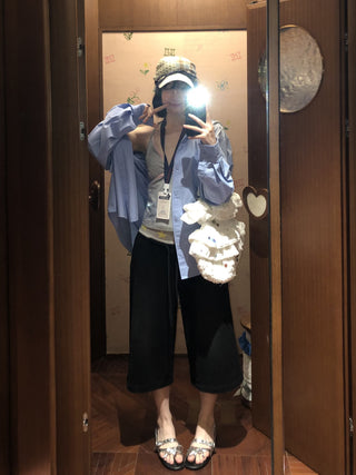 [moromoro2] Star Gradient Washed Casual  Shorts