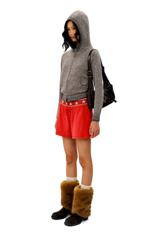 [Moromoro2] Bow Zip Hooded Cardigan