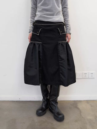 [NEVERSEEZ] Flap Pocket Workwear Skirt