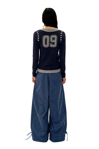 [Moromoro2] Star Jacquard Faux Two-piece Knit  Top