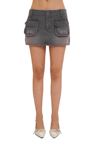 [moromoro2] Washed Twill Skirt