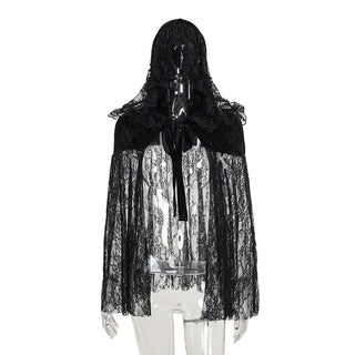 Hoodie velvet lace self tie beaded shrug top