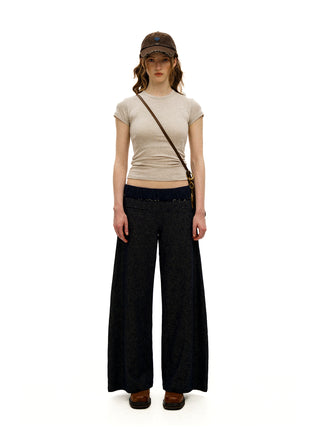 [Moromoro2] Plaid Mesh Cotton Linen Pants