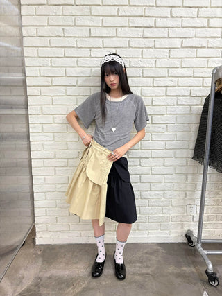 [NeverSeez] A-line Utility Skirt