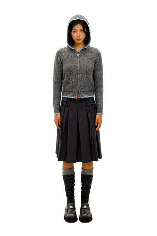 [Moromoro2] Bow Zip Hooded Cardigan