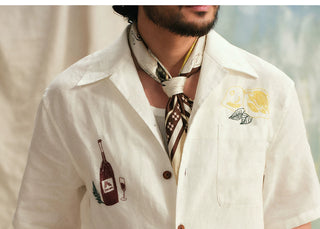 [CULTUM] Linen Cuban Collar Shirt