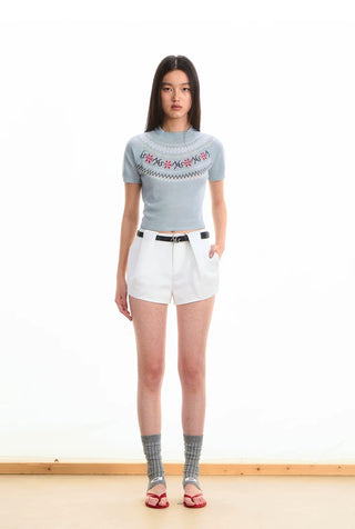 [NOTAWEAR] Fair Isle Knit T-Shirt