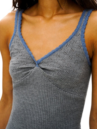 [Moromoro2] Lace Trim V-Neck Cami Top