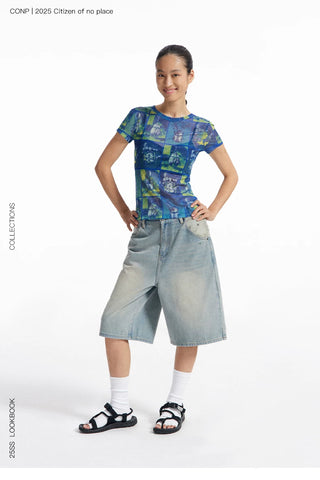 [CONP] Graphics Slim Fit Mesh T-shirt