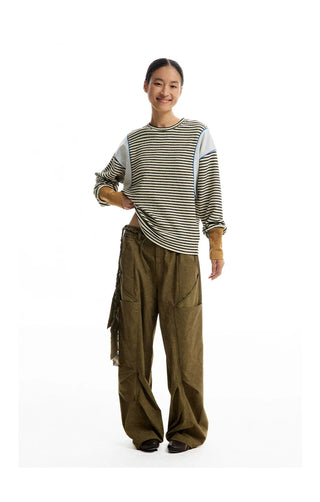 [CONP] Striped Spliced Long-sleeve T-shirt