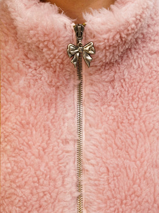 [Moromoro2] Pink Bow Zip Vest/Jacket