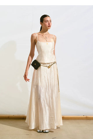 [NOTAWEAR] Faux Two-piece Cutout Sling  Dress