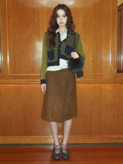 [Moromoro2] Striped Knit Cardigan