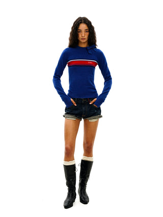 [Moromoro2] Bow Stripe Sweater