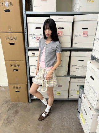 [NeverSeez] Colorblock Knit Cardigan