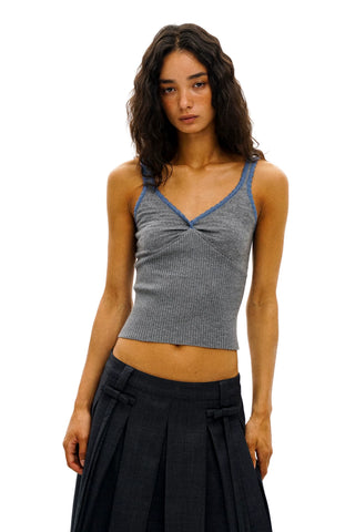[Moromoro2] Lace Trim V-Neck Cami Top