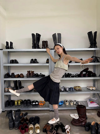 [NeverSeez] A-line Utility Skirt