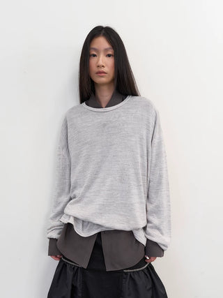 [NeverSeez] Linen Blend Knit Top