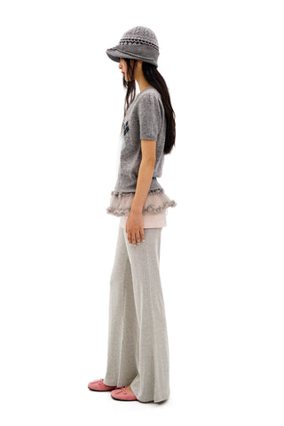 [Moromoro2] Faux Two-piece Flared Skirt  Pants