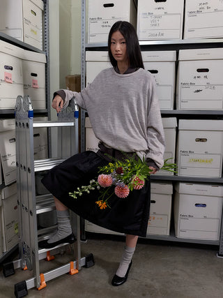 [NEVERSEEZ] Flap Pocket Workwear Skirt