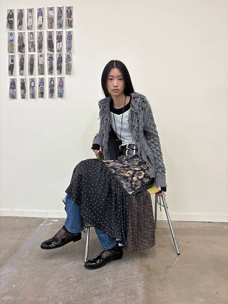 [NeverSeez] Crescent Dot Patchwork Sling Dress