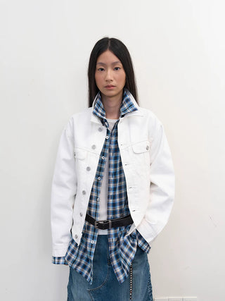 [NeverSeez] Linen Plaid Shirt