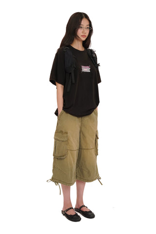 [Moromoro2] Distressed Print T-shirt