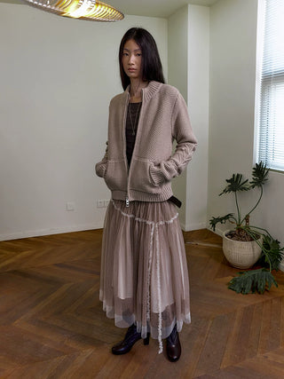 [NeverSeez] Pleated Mesh Skirt