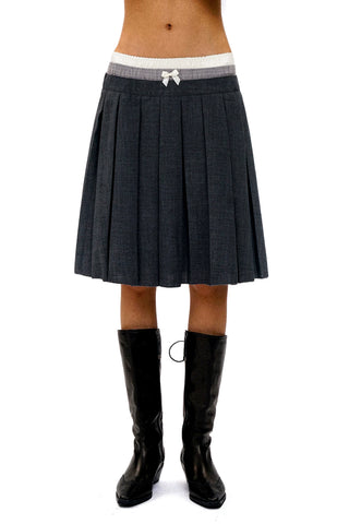 [Moromoro2] Faux Spliced Pleated Skirt