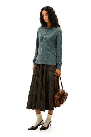 [Moromoro2] Embroidered Polo Top