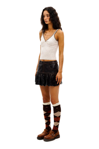 [Moromoro2] Argyle Lace Mid-calf Socks