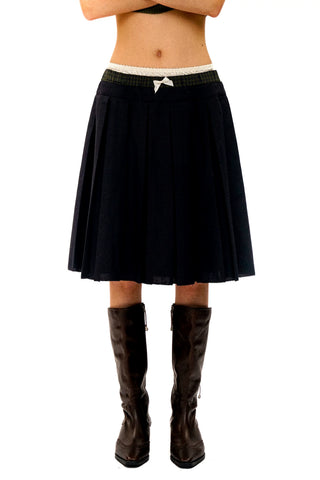 [Moromoro2] Faux Spliced Pleated Skirt