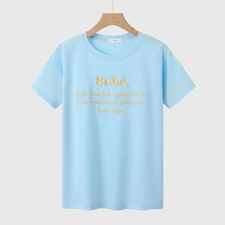 Embroidery round neck T -shirt