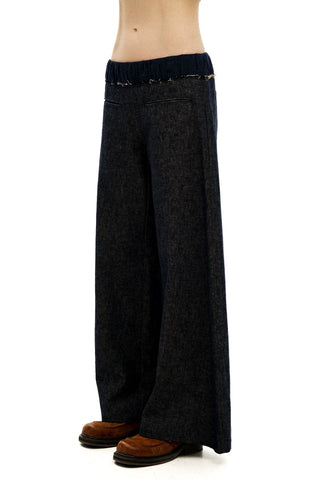 [Moromoro2] Plaid Mesh Cotton Linen Pants