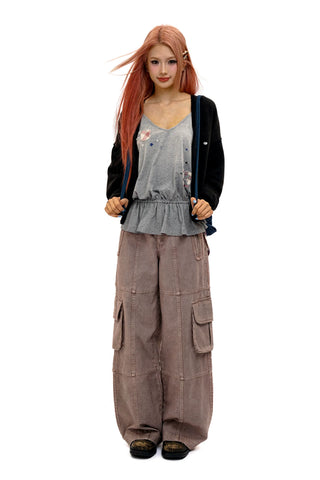 [Moromoro2] Rabbit Applique Stone Wash  Camisole