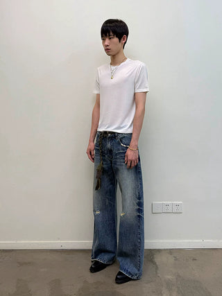 [NeverSeez] Lyocell-Wool Solid T-Shirt