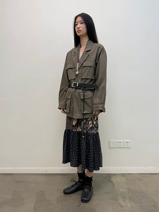 [NeverSeez] Washed Lapel Workwear Jacket