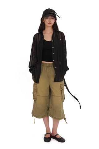 [MOROMORO] Washed Twill Cargo Pants