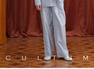 [CULTUM] Piped Plaid Cotton Pajama