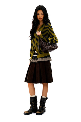 [Moromoro2] Striped Hooded Cardigan