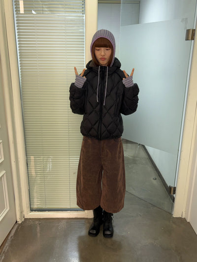 [NeverSeez] Flocked Cropped Wide Leg Jeans