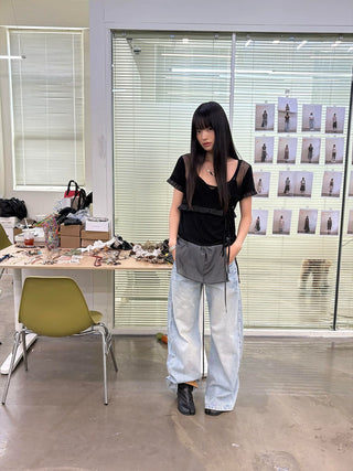 [NeverSeez] Layered Lace T-shirt