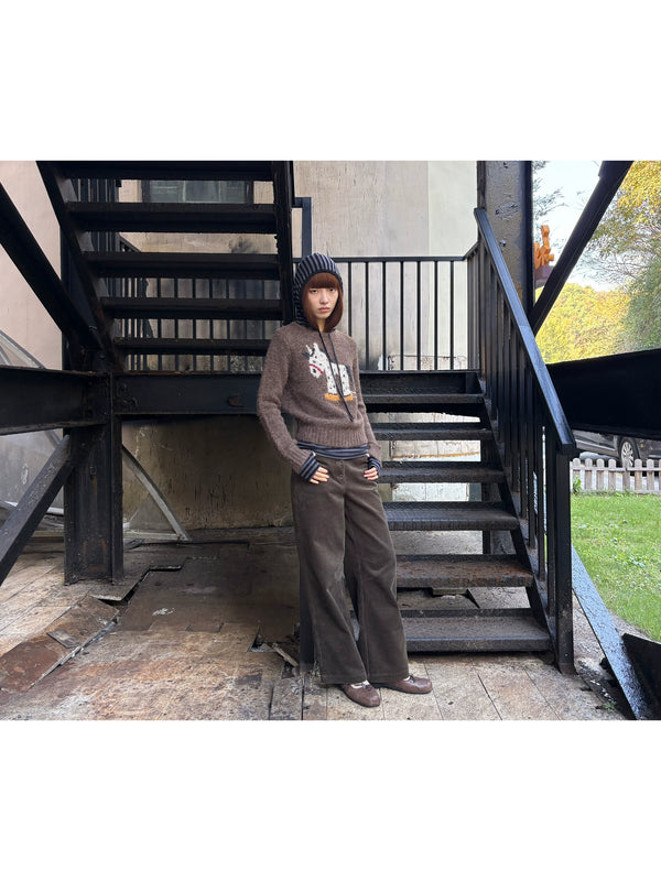 [NeverSeez] Pony Pattern Crew Neck Sweater