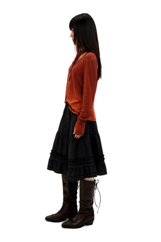 [Moromoro2] Gradient Striped Thumb Hole  T-shirt