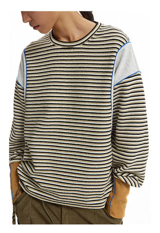 [CONP] Striped Spliced Long-sleeve T-shirt
